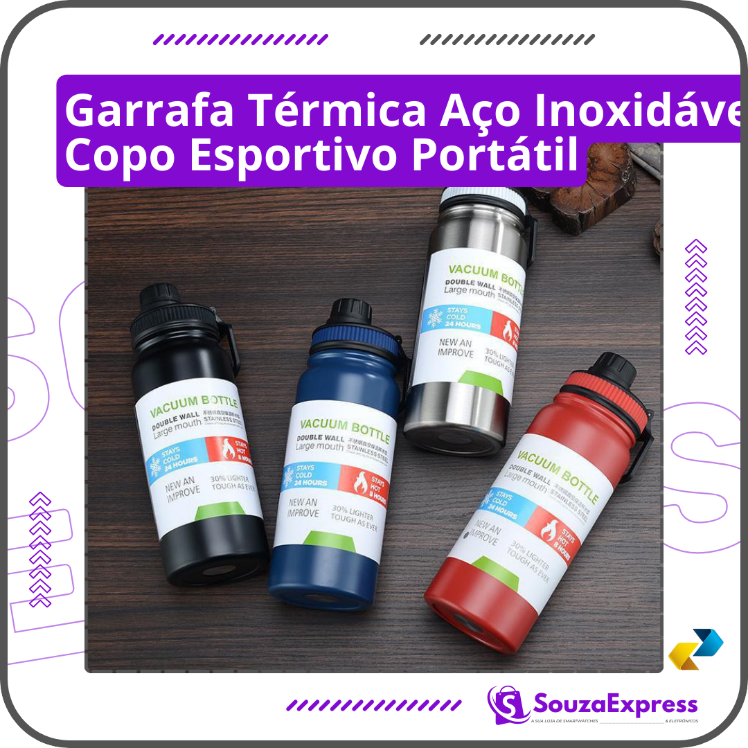 Garrafa Térmica de 800ml - Aço Inoxidável