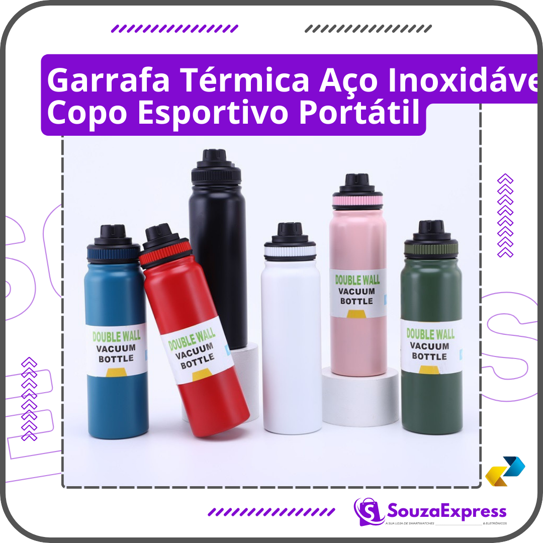Garrafa Térmica de 800ml - Aço Inoxidável