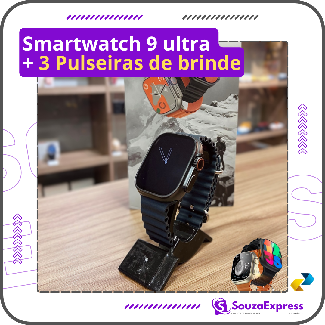 SmartWatch 9 ultra + 3 pulseiras de brinde