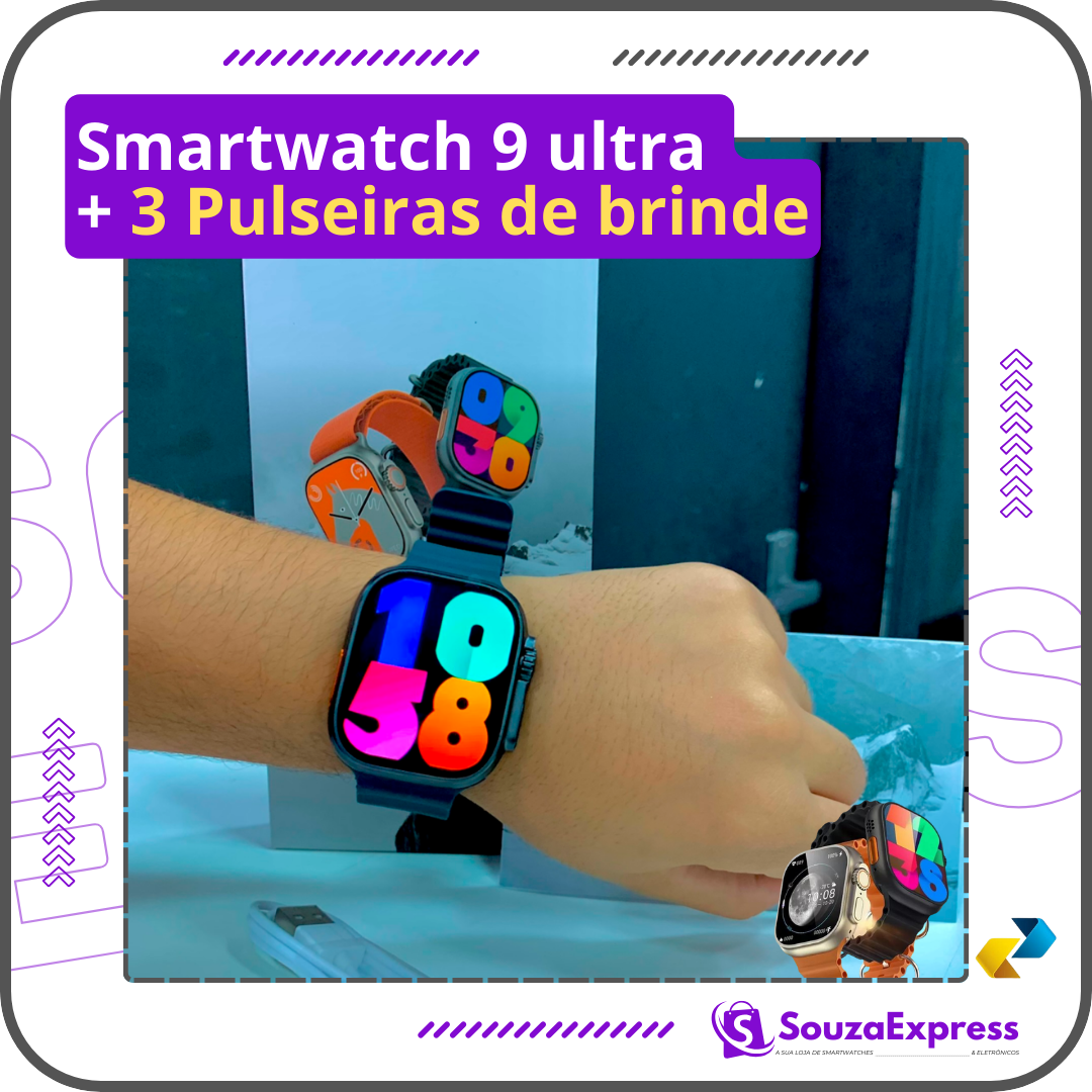 SmartWatch 9 ultra + 3 pulseiras de brinde