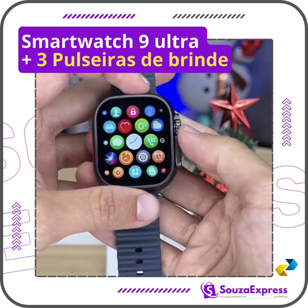 SmartWatch 9 ultra + 3 pulseiras de brinde