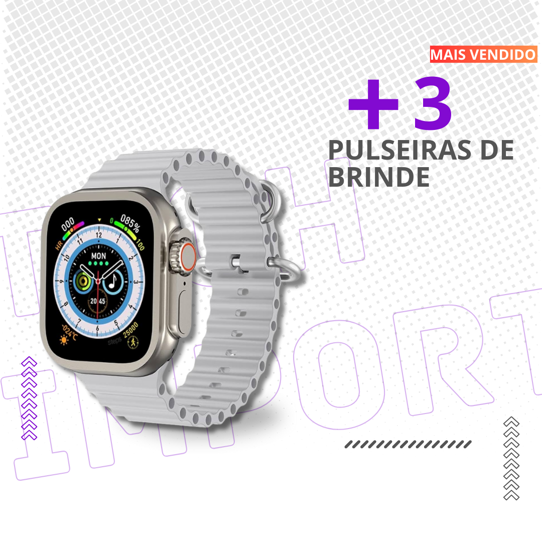 SmartWatch 9 ultra + 3 pulseiras de brinde