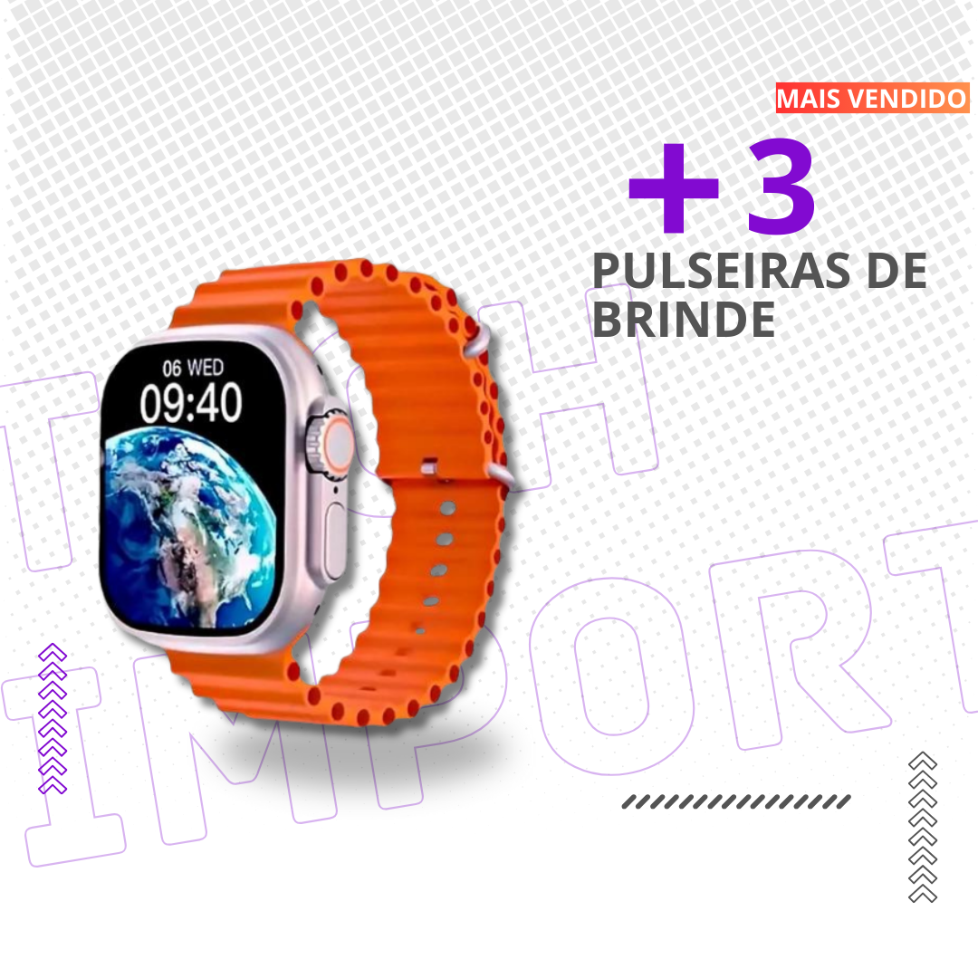 SmartWatch 9 ultra + 3 pulseiras de brinde