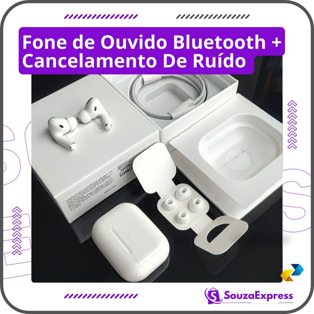 Fone de Ouvido Bluetooth -  Com Cancelamento de Ruído