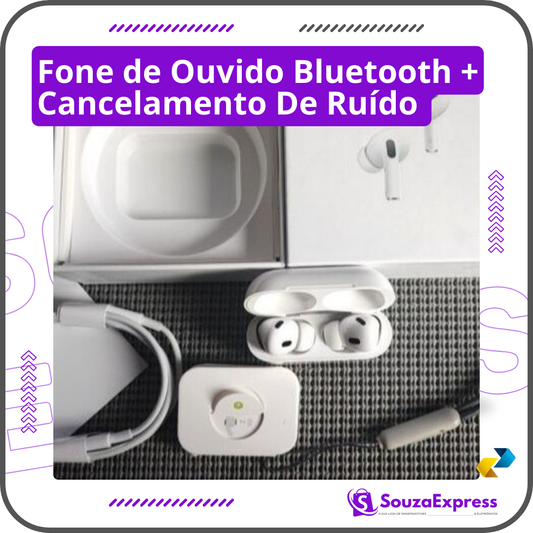Fone de Ouvido Bluetooth -  Com Cancelamento de Ruído
