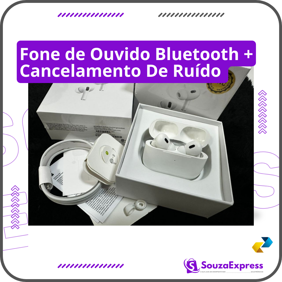 Fone de Ouvido Bluetooth -  Com Cancelamento de Ruído