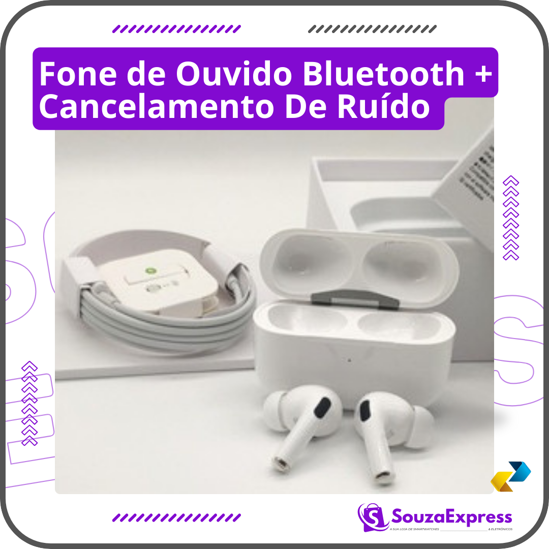 Fone de Ouvido Bluetooth -  Com Cancelamento de Ruído
