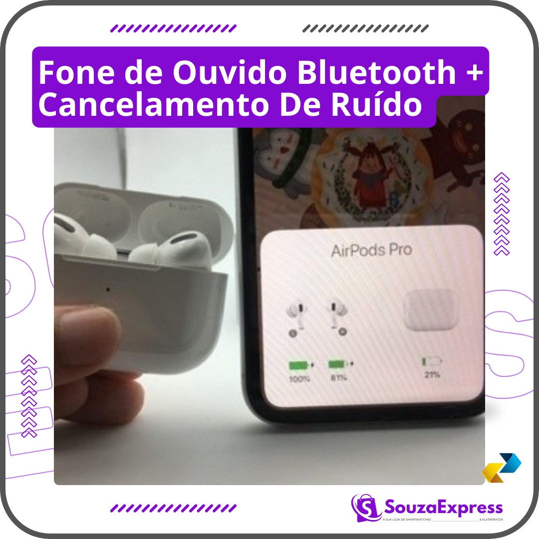 Fone de Ouvido Bluetooth -  Com Cancelamento de Ruído