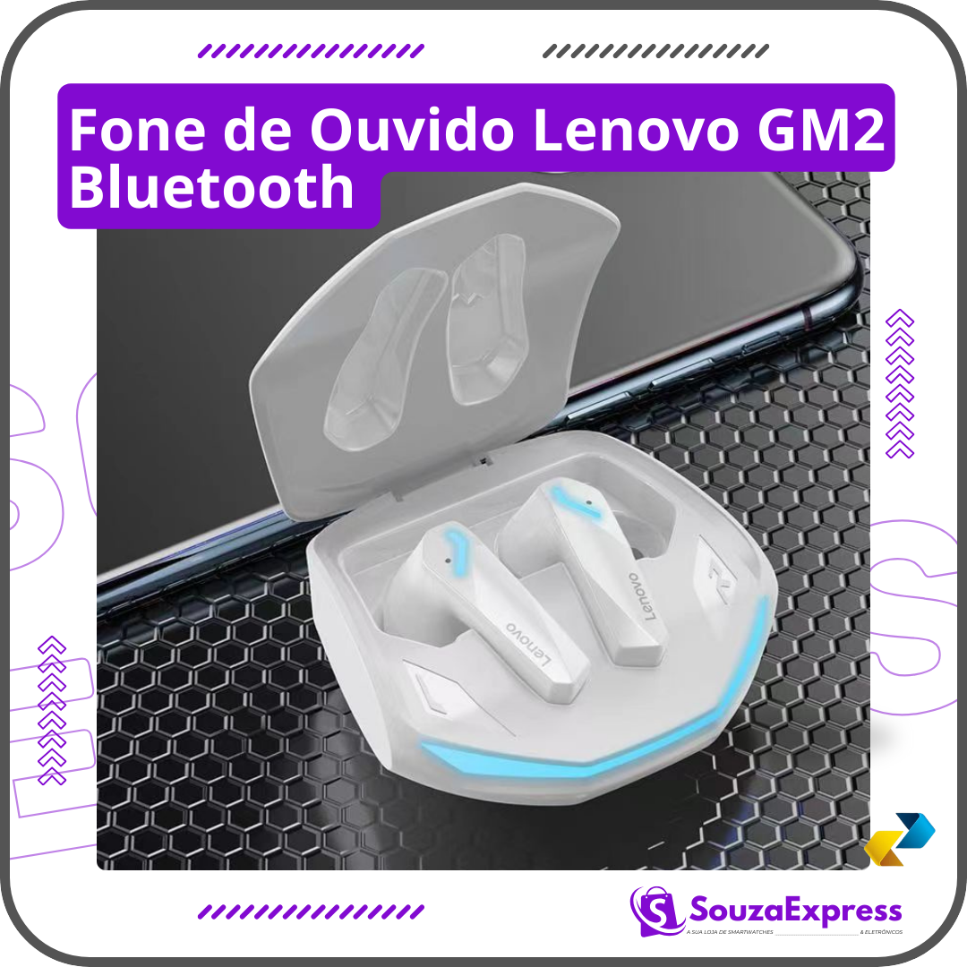 Fone de Ouvido Lenovo GM2 Pro - Bluetooth