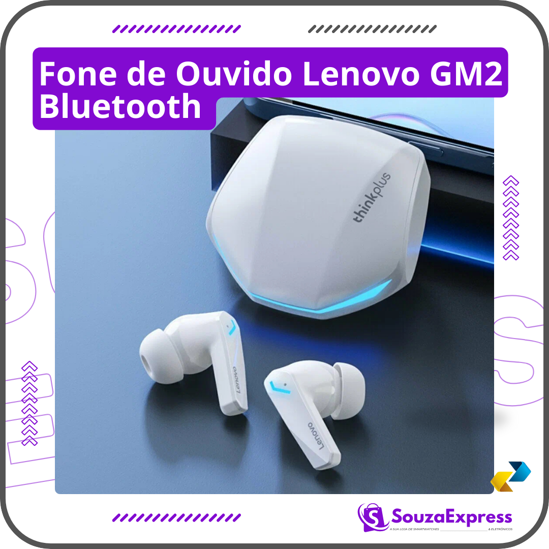 Fone de Ouvido Lenovo GM2 Pro - Bluetooth