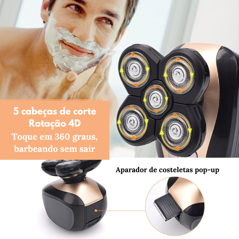 Barbeador e Aparador Profissional 360 À Prova d'água 5 em 1 Favoritoz