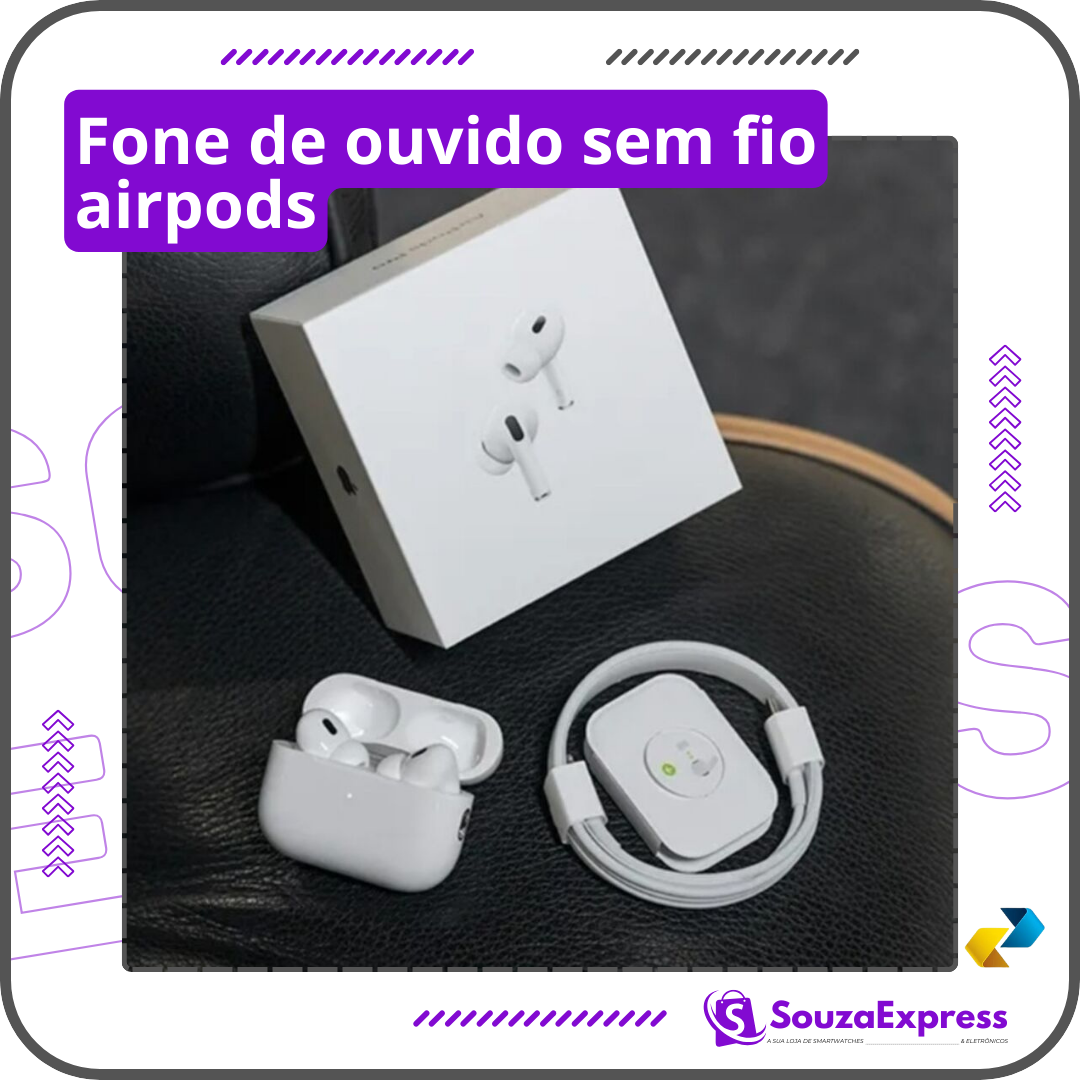 Fone de ouvido sem fio airpods