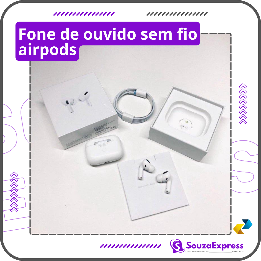 Fone de ouvido sem fio airpods