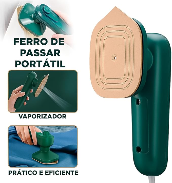 Mini ferro de passar roupas Portátil (Bivolt) a Vapor - Premium